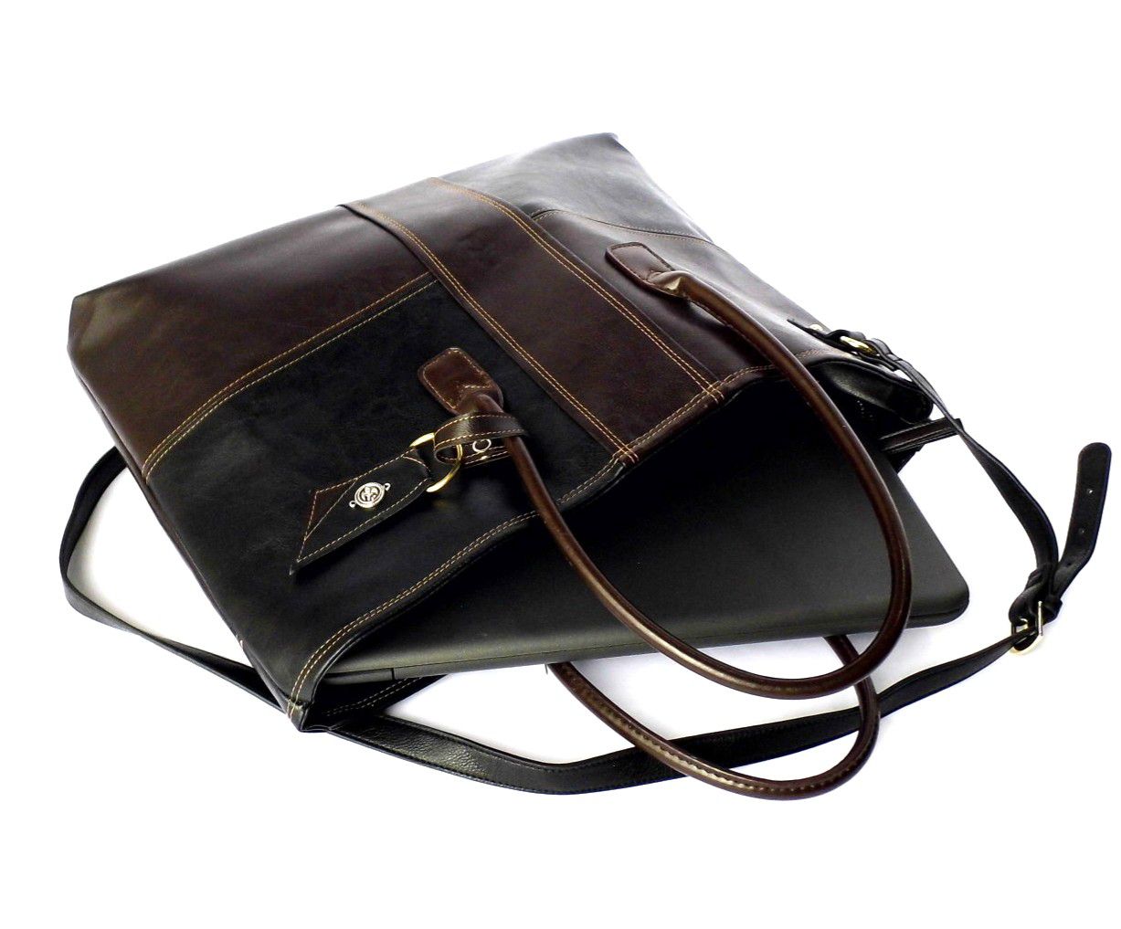 Brown laptop bag, Vegan leather laptop bag, Large computer tote bag, Computer bag for women ...