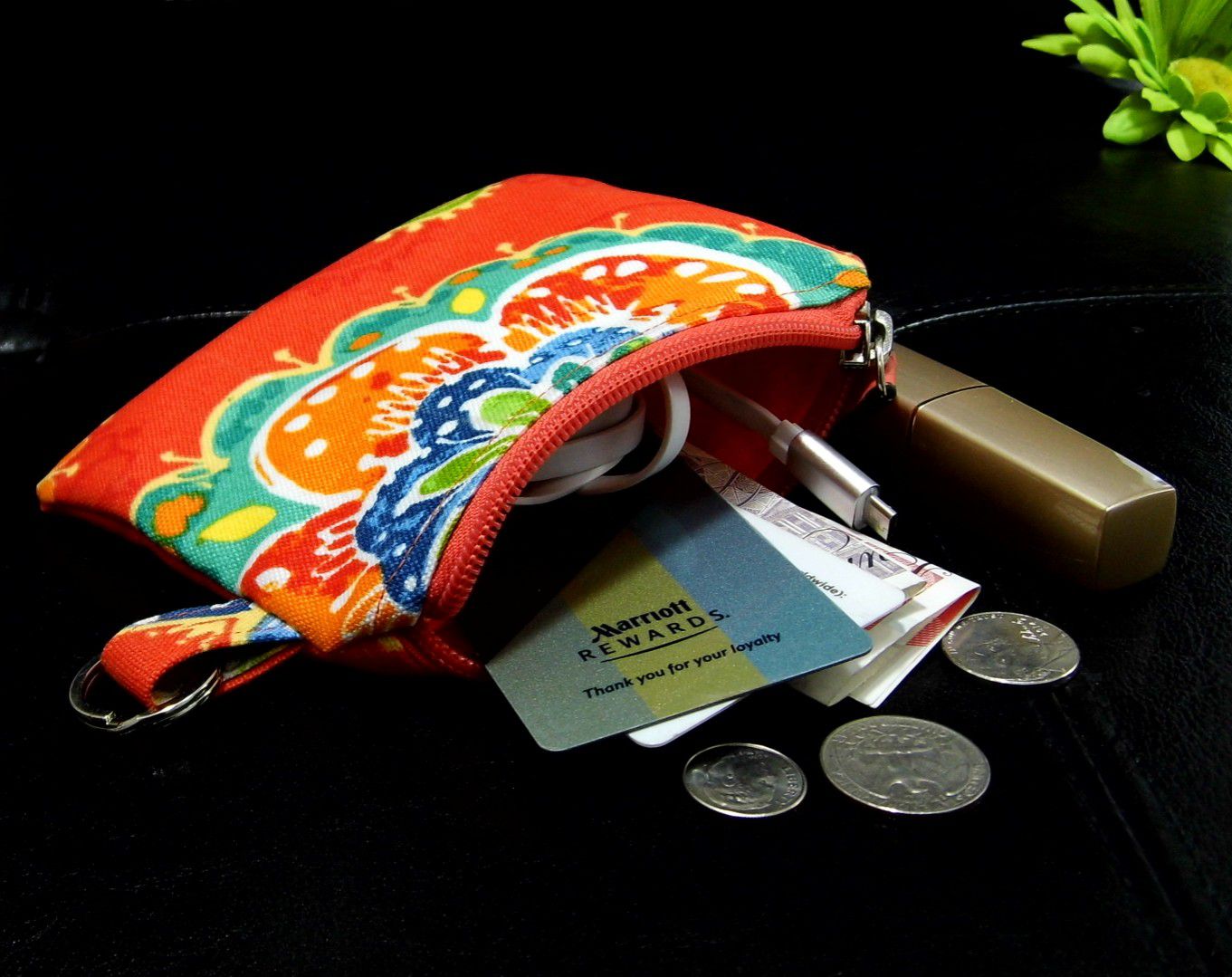 Small Card Wallet Keychain