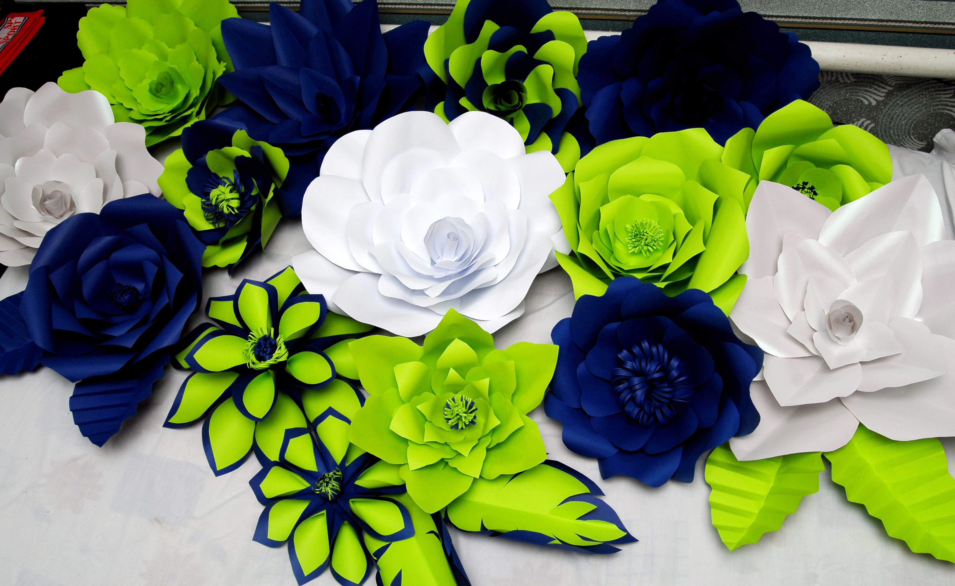 Lot 15 Large Paper Flower Wall Decor Flore De Papel Wedding Paper