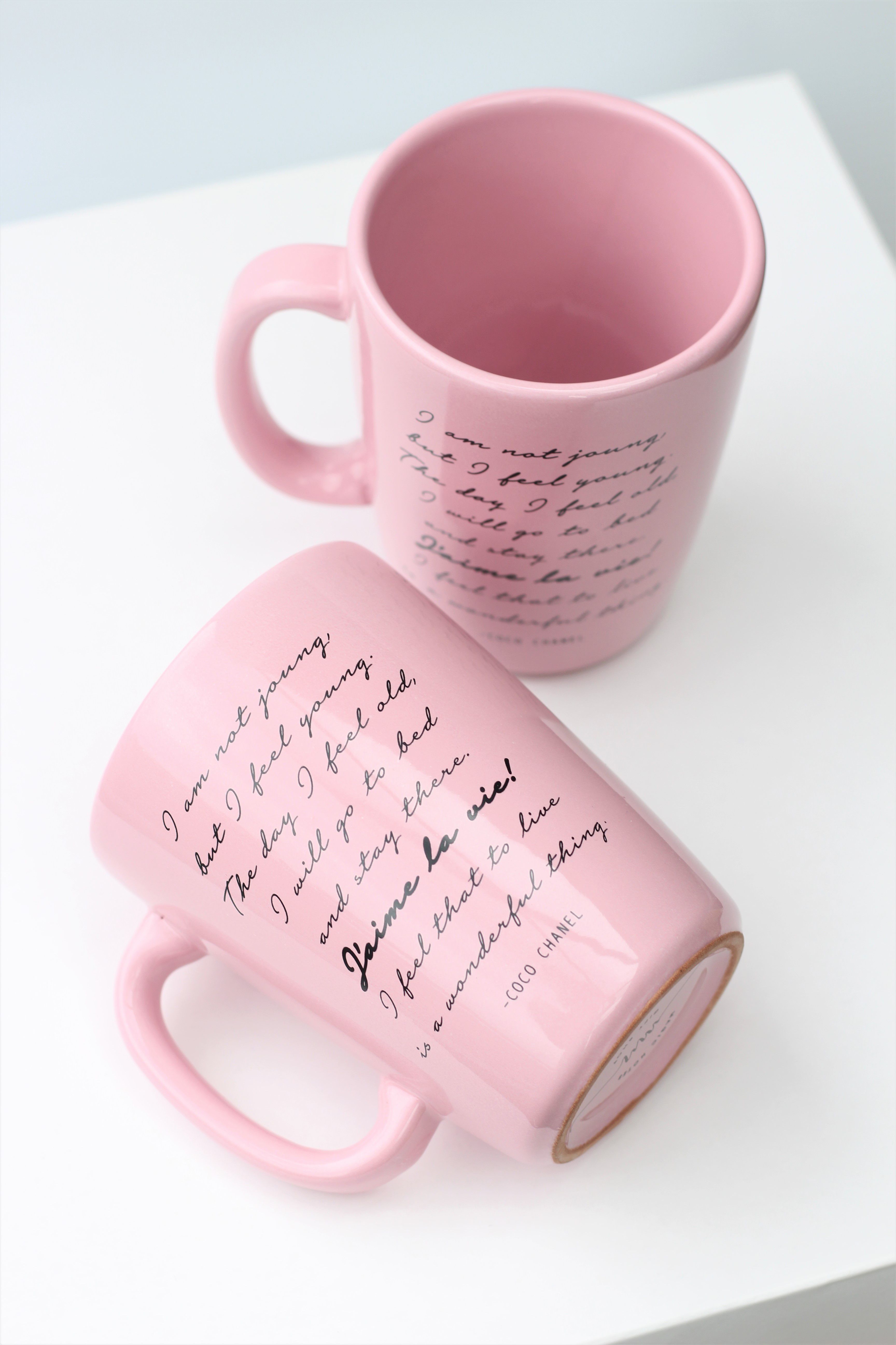 Pink Coco Chanel Quote Mug. 10 oz Ceramic Coffee Mug ...