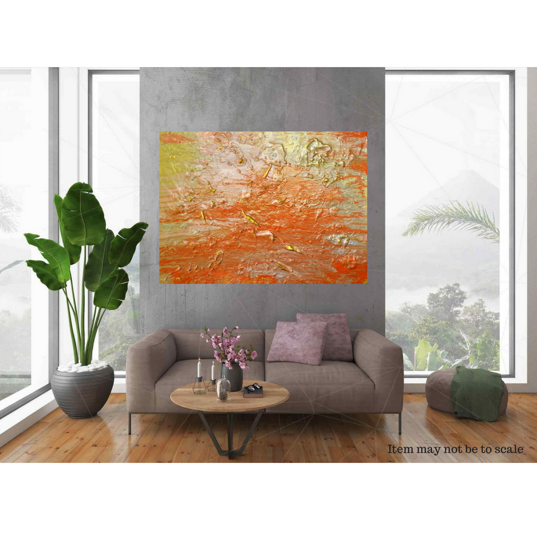 Large-Orange-Acrylic-Wall-Art-On-30-x-40-inch-Canvas-...