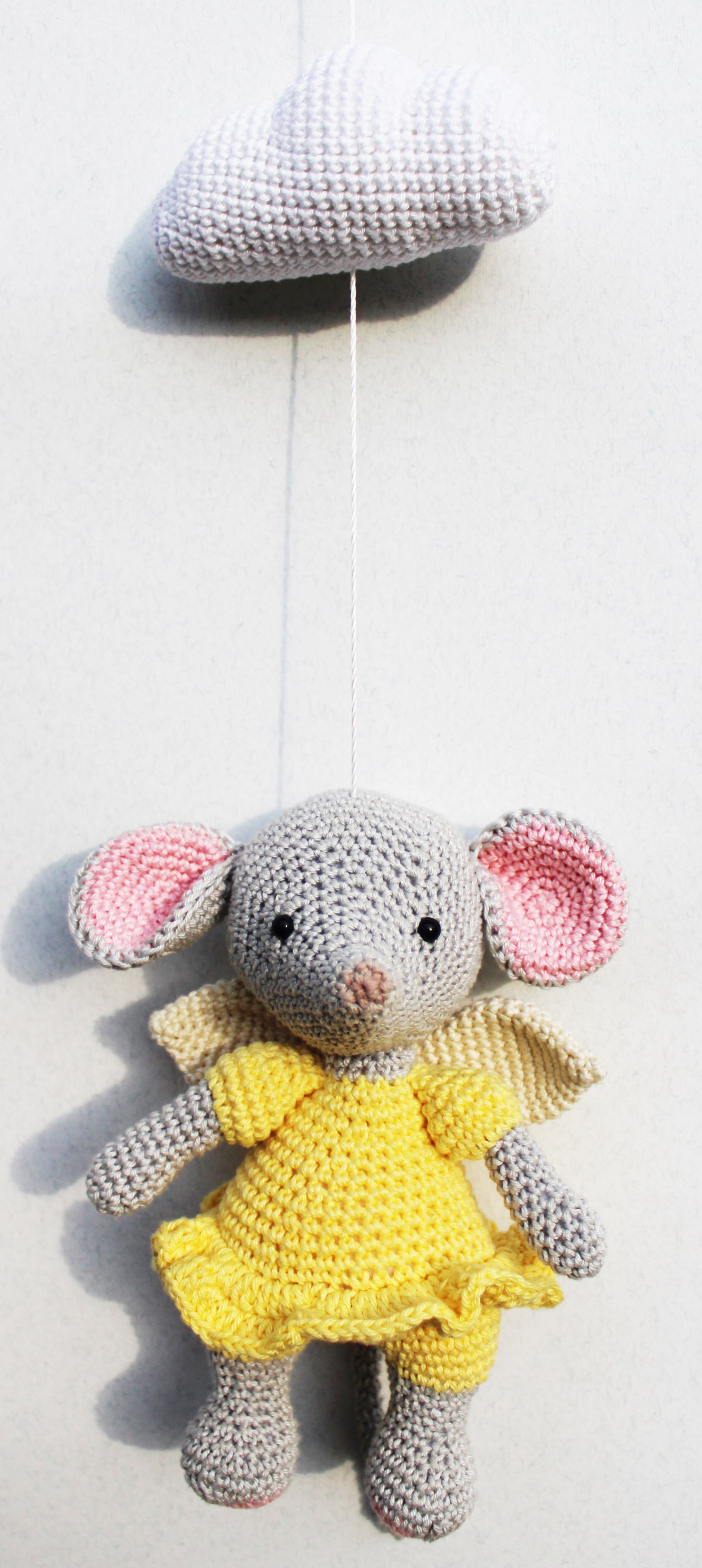 Baby Mobile Yellow Mouse Mobile Animal Nursery Mobile Crib