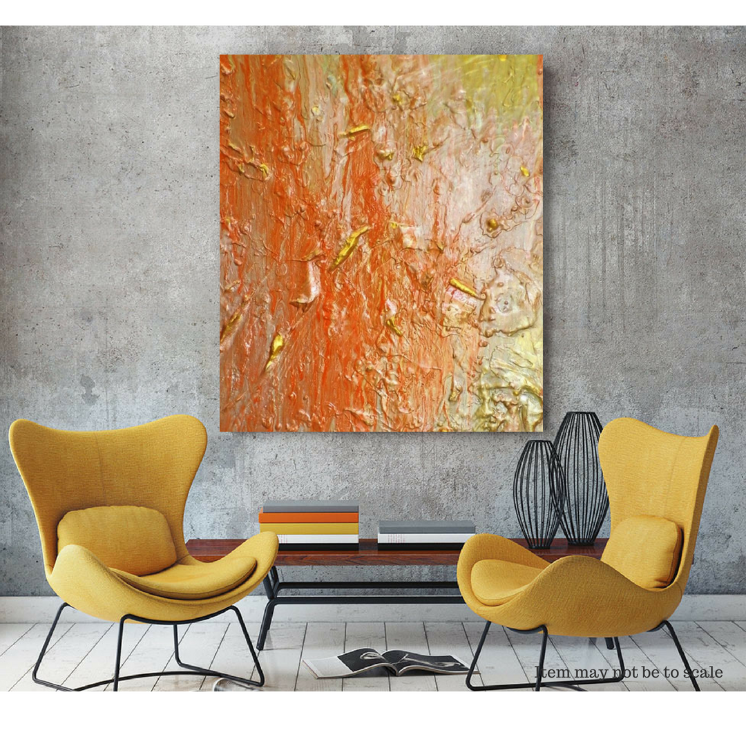 Large-Orange-Acrylic-Wall-Art-On-30-x-40-inch-Canvas-...