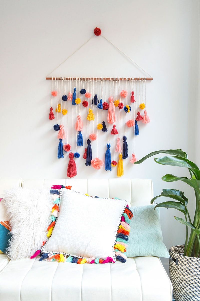 DIY Tassel Pom Pom Wall Hanging