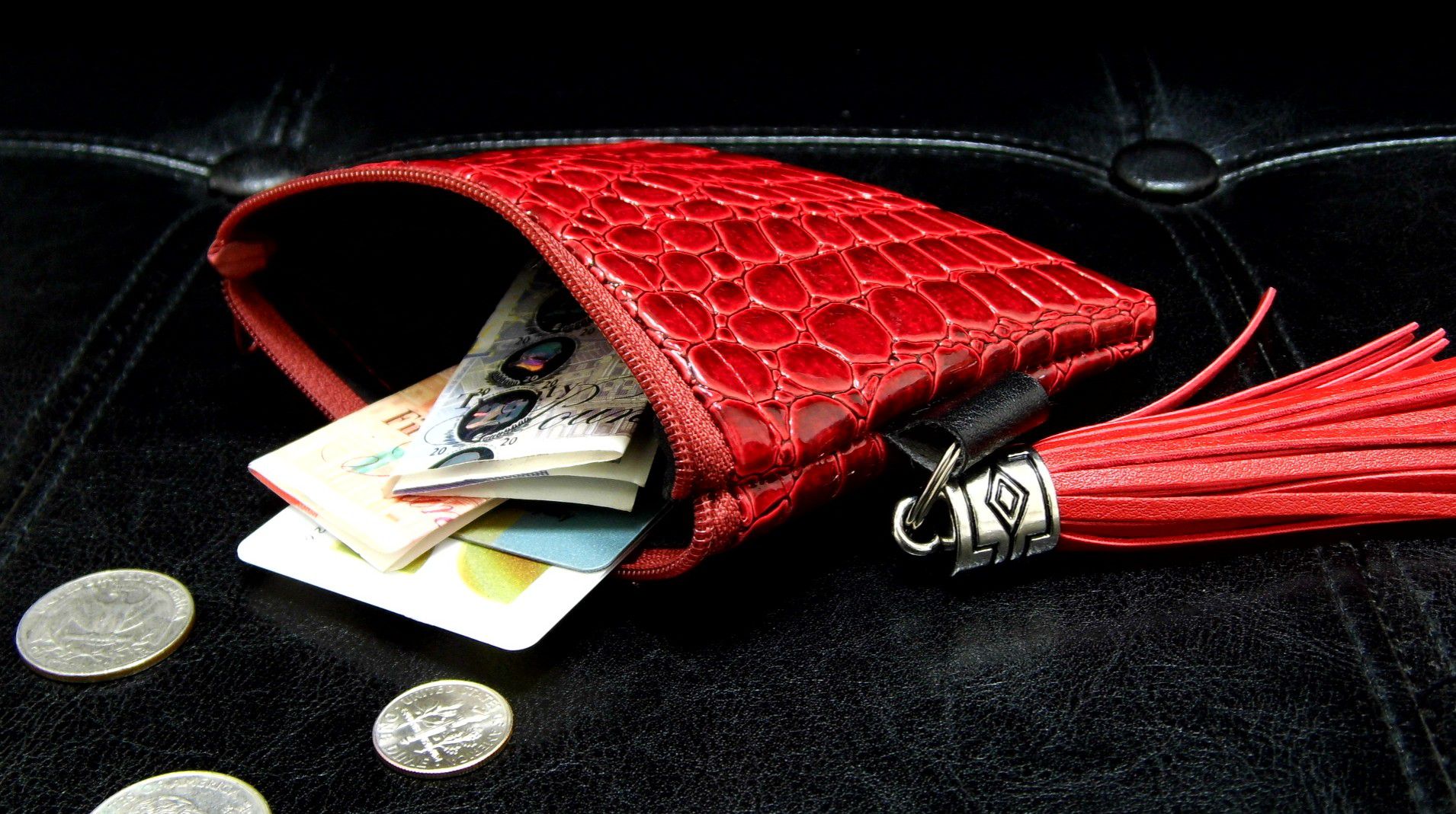 Small Card Wallet Keychain