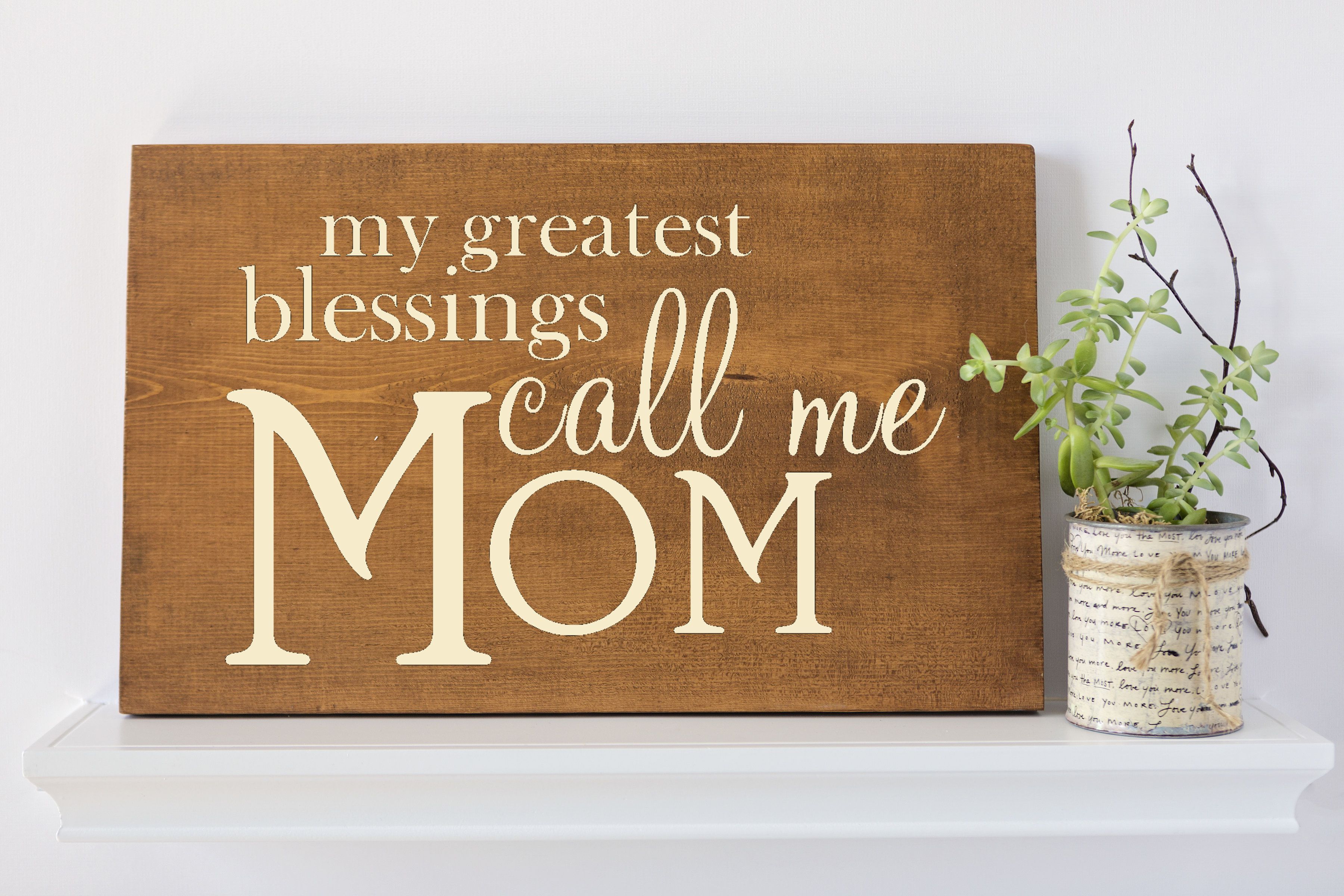 Mother Gift Rustic Wood D cor Gifts for Her Wall Art 