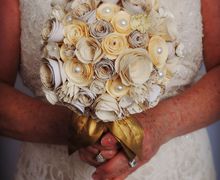 Vintage Paper Flower Wedding Bouquet