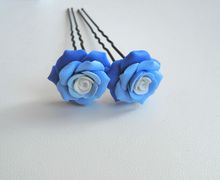 Hairpin with rose (polymer clay)