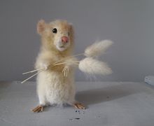 Felted hamster, portrait doll