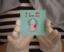 Souvenir card "I love you (sea)"