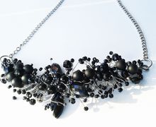 Statement necklace Black necklace floral vine necklace Gothic necklace Wire wrapped necklace Wire necklace wire bib necklace modern necklace