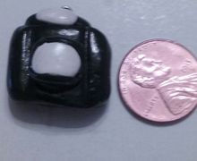 Small black and white Camera polymer clay