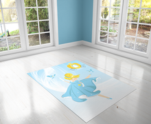 Cinderella , PVC Carpet print, kids Room Decor ,Girls Carpets, Girls Nursery Art, Gift for Girls, Art for Girls Room, Dancer illustration Active