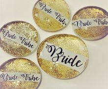6 Pack Bride Tribe Ultra Gold Sparkle Pins