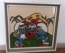 vintage gobelin family smurf, Smurfette, smurf, Father smurf