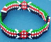 Masai beaded Kenyan flag bracelet-Masai beaded bracelet-masaai jewelry