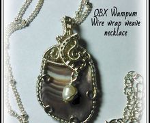 OBX Wampum-wire wrap weave necklace
