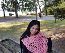 Hand arm knitted Super chunky infinity scarf