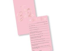 Team Bride Rose Gold & Pink Hen’s Night Advice Cards - 8 Pack