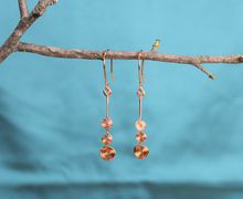 Copper wire, spiral earrings, dangle, fishhook