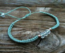 Mint Minimal Crystal macrame bracelet