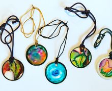 Watercolor Necklaces - Hand Painted, Hand Made