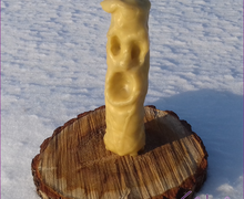 Ghost candle, Face candle, Gothic candle, Odd candle, Beeswax candle, Hand-sculpted candle, Halloween candle, Scary candle, Singing candle