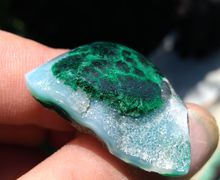 Free form chrysocolla with malachite cab