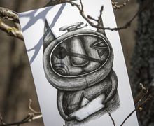 Postcard "Space Freaks. A sailor"