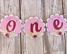 Floral First Birthday Banner