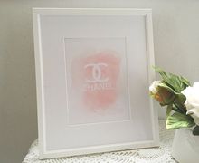 Chanel logo print, chanel wall art, chanel logo in pink, pink chanel, chanel print