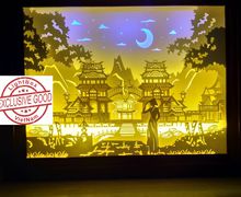 Paper cut light box Hue in night