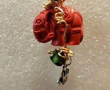 Elephant crystal gemstone pendant
