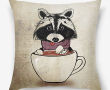 "Raccoon and cacao" pillow