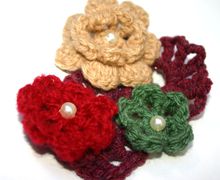 Crochet Brooch With Flowers