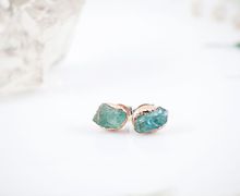 Blue Apatite Stud Earrings