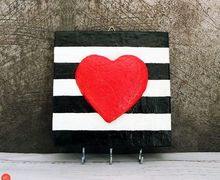 Wall Key Holder With A Red Heart