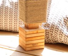 Wood Bedside Lamp, Handmade