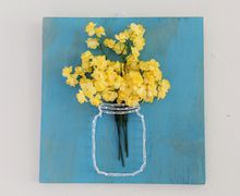 Floral string art, country wall decor, cottage decor, floral decor, housewarming gift