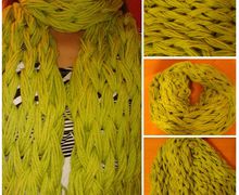 Scarf knitted by hand