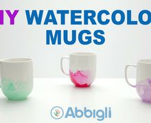 DIY Watercolor Mugs