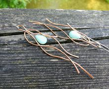 Blue Amazonite Mixed Media Earrings