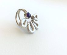 Amethyst flower sterling ring