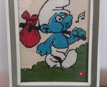 Vintage Smurf gobelin, wall decor Schtroumpfs