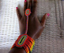 African Engagement beaded bracelet with a ring