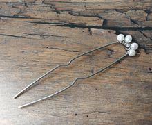 Freshwater pearls steel hair fork, stainless steel wire wrapped hair accessories