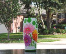 Handcrafted Decoupaged Flower Vase