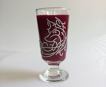 Handmade decorative footed short highball glass
