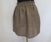 Size M-L /8-10 US linen skirt,skirt with pockets,hand made skirt,short skirt,linen women skirt,ready to ship skirt,Women brown linen skirt