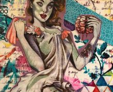 Zombie Girl 9x12 Canvas